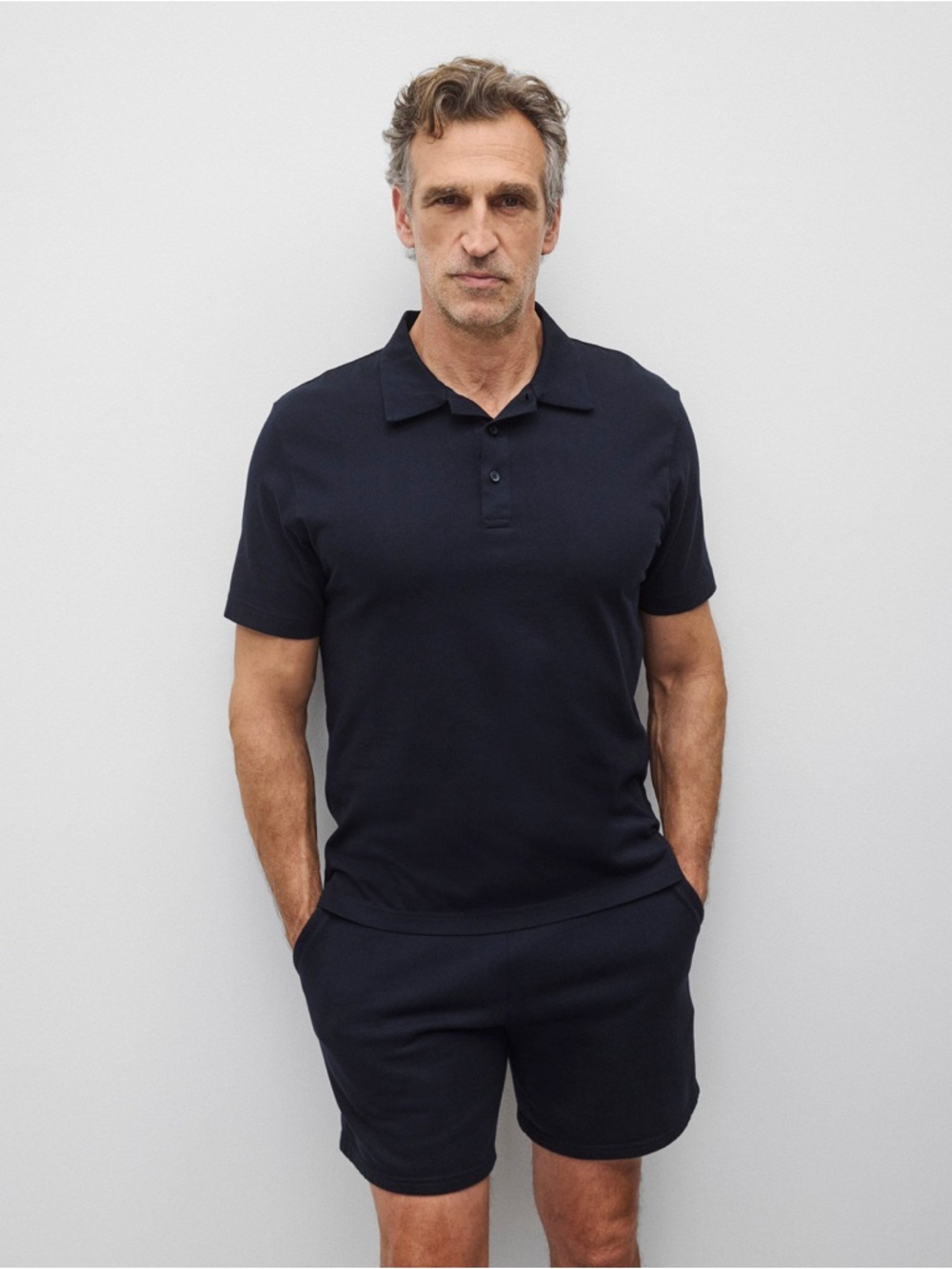 Reigning Champ Men's Short-Sleeve Polo in Navy